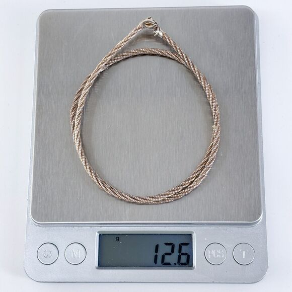 Vintage Italy Sterling Silver 925 2.3mm Twisted Chain Necklace 17" - Picture 3 of 3